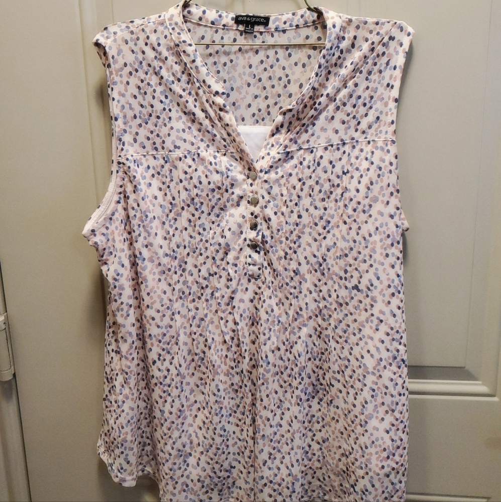 Sleeveless Printed Blouse